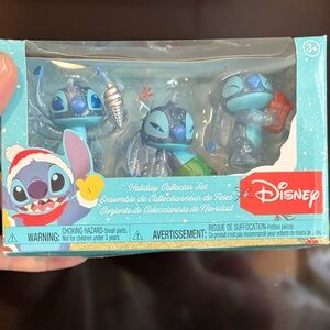 Disney Holiday Stitch Figure Set - Christmas- gift or stocking stuffer